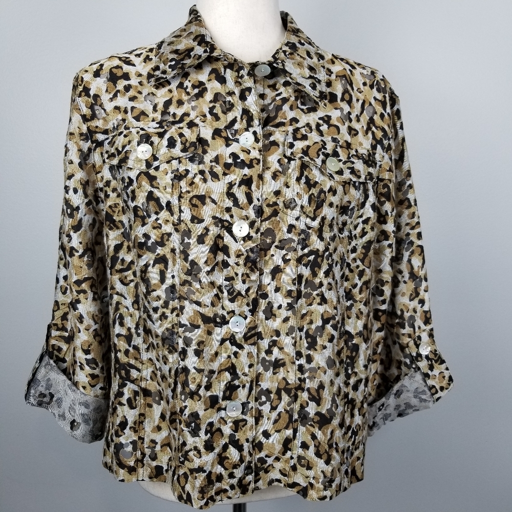 Ruby Rd Favorites Animal Print Shacket Sz14P EUC